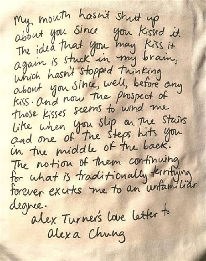 Inside Alex Turners Love Letter to Ex Girlfriend Alexa Chung