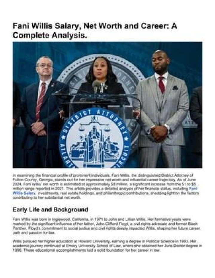 Uncovering Fani Willis' Salary: A Comprehensive Look